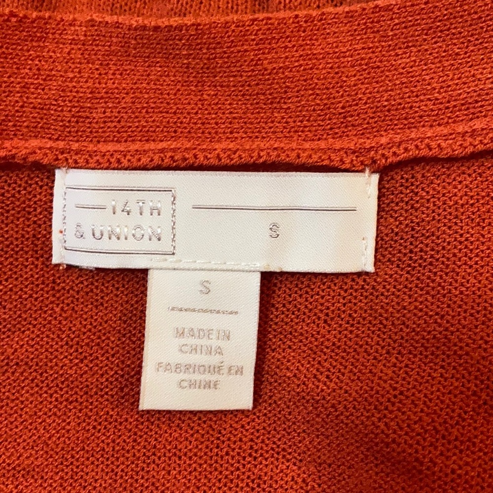NWT 14th Union Orange Lightweight Button Cardigan - Picture 6 of 8